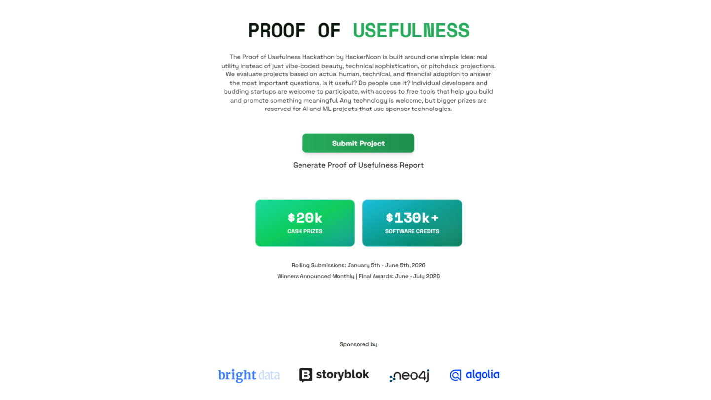 The Proof of Usefulness Hackathon by HackerNoon